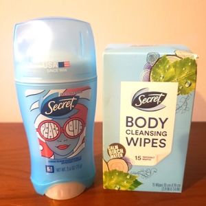 *SOLD* {SECRET} Deodorant + Body Cleansing Wipes